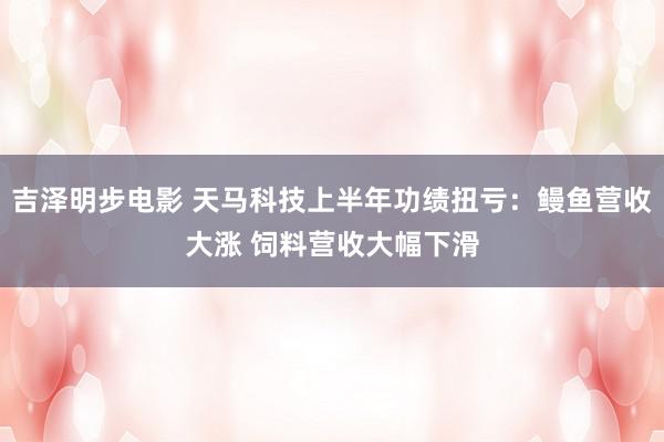 吉泽明步电影 天马科技上半年功绩扭亏：鳗鱼营收大涨 饲料营收大幅下滑