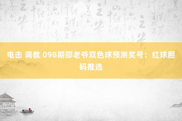 电击 调教 098期邵老爷双色球预测奖号：红球胆码推选